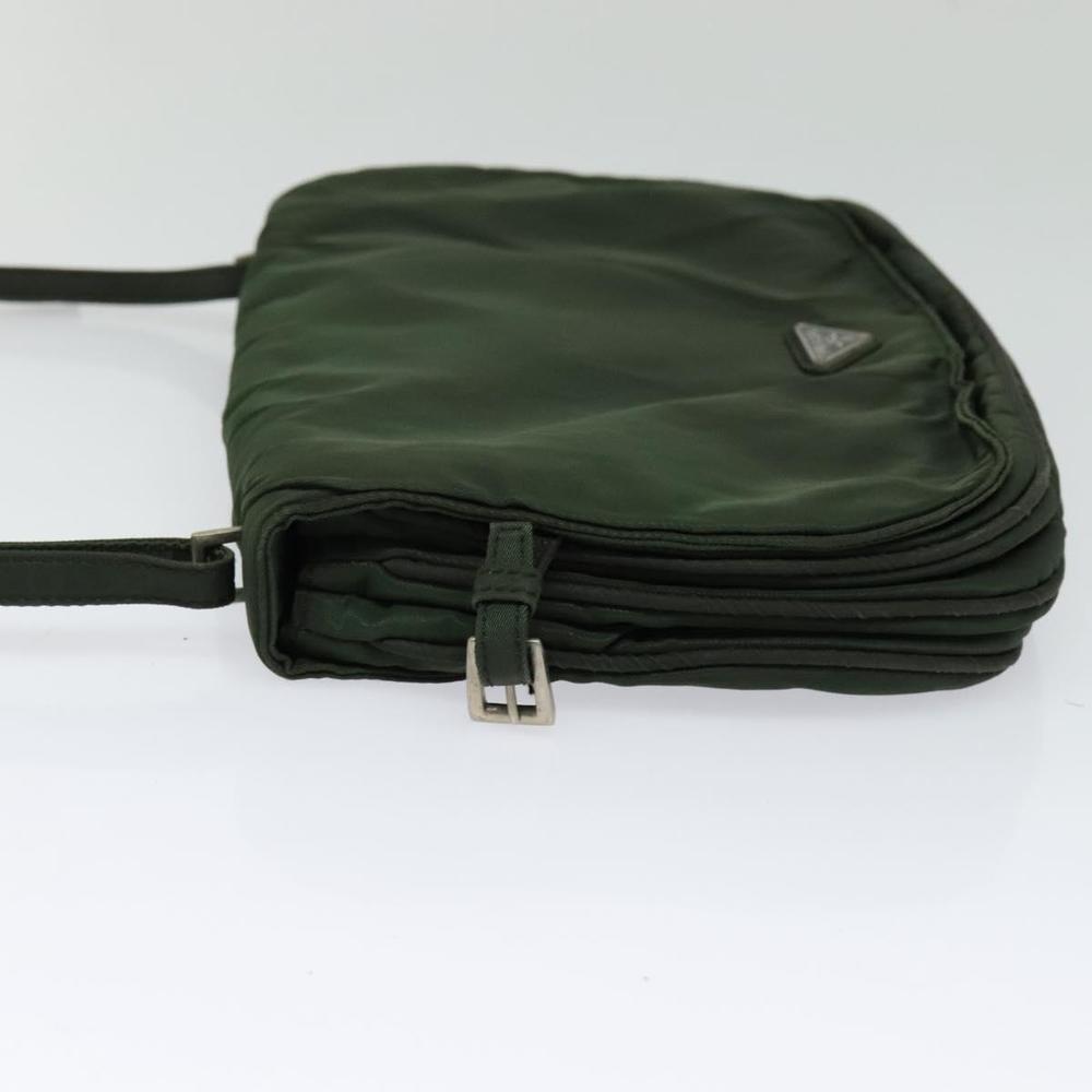 PRADA Shoulder Bag Nylon Khaki Silver Auth bs26048 - Picture 3 of 16